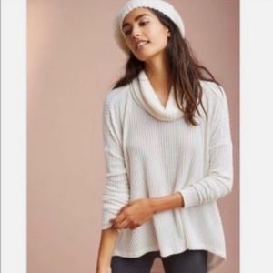 Anthropologie Saturday Sunday Wide Ribbed Cowl-neck Sweater